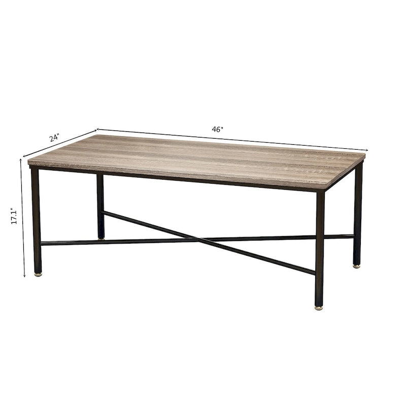 Table basse moderne rectangulaire en bois Corvus Belmont 46 x 24