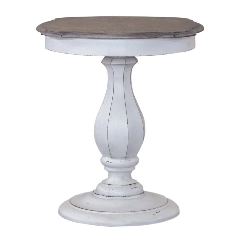 Table d'appoint ronde blanc antique Magnolia Manor