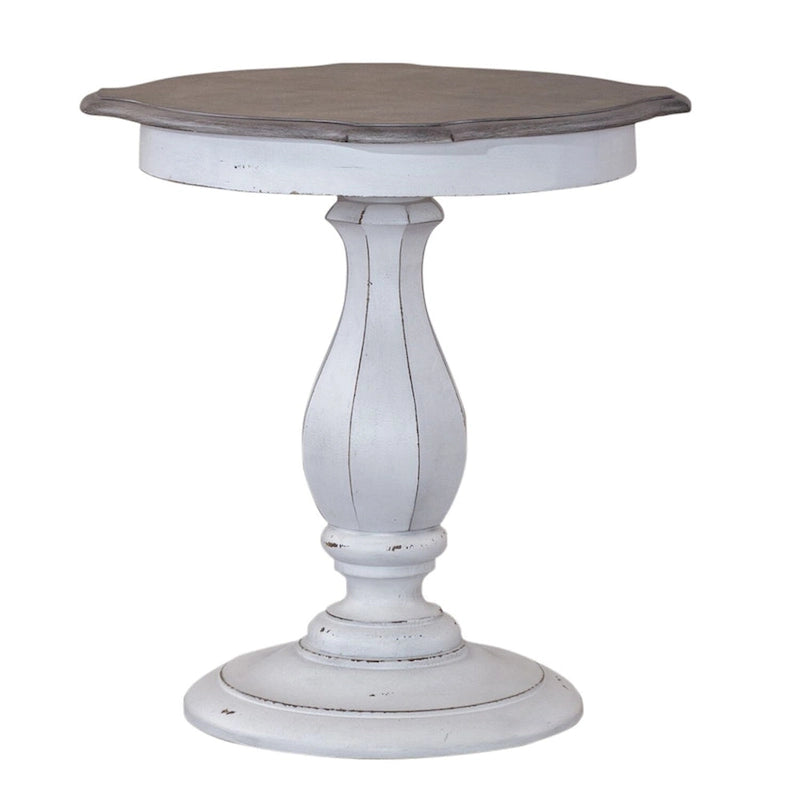 Table d'appoint ronde blanc antique Magnolia Manor