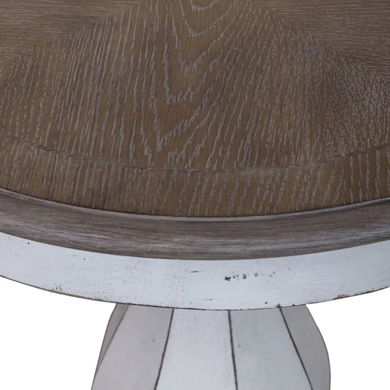 Table d'appoint ronde blanc antique Magnolia Manor