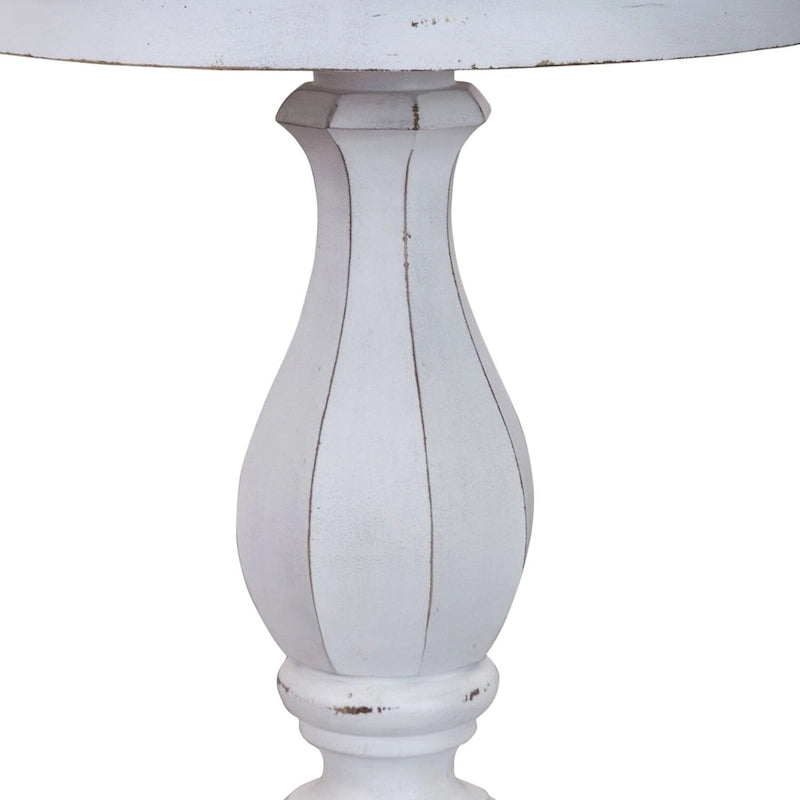 Table d'appoint ronde blanc antique Magnolia Manor