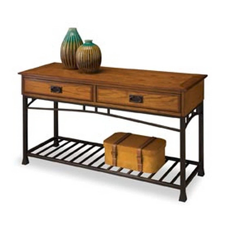 Table console chêne vieilli « Modern Craftsman » par Homestyles