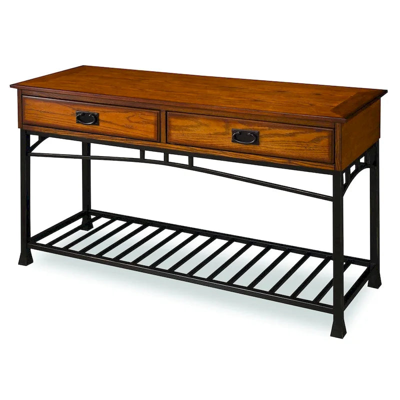 Table console chêne vieilli « Modern Craftsman » par Homestyles