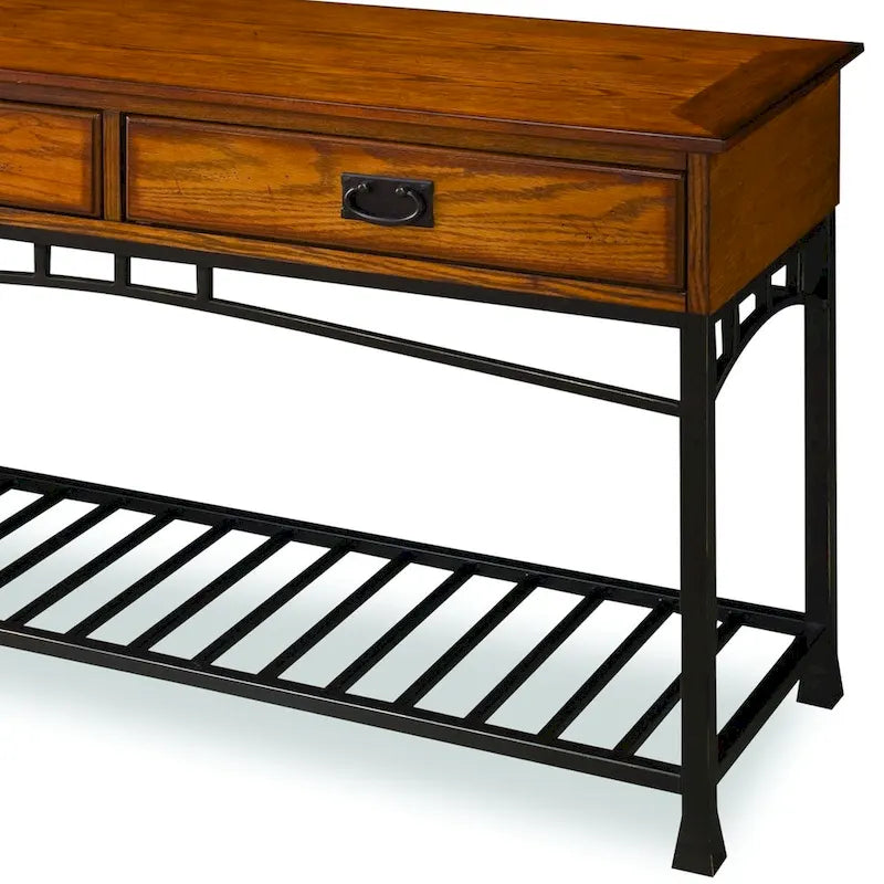 Table console chêne vieilli « Modern Craftsman » par Homestyles