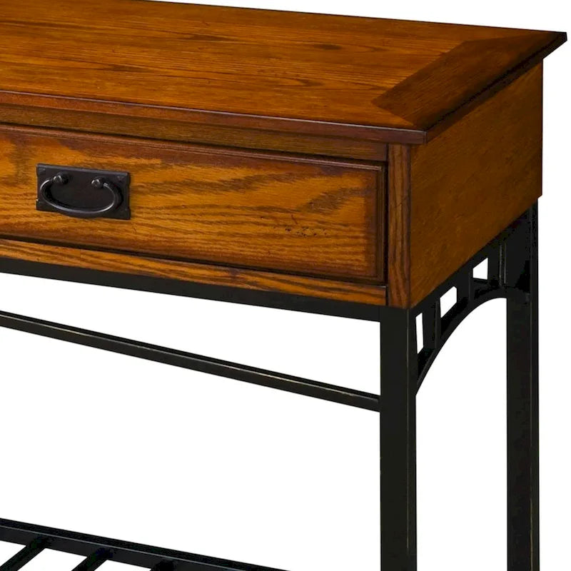 Table console chêne vieilli « Modern Craftsman » par Homestyles