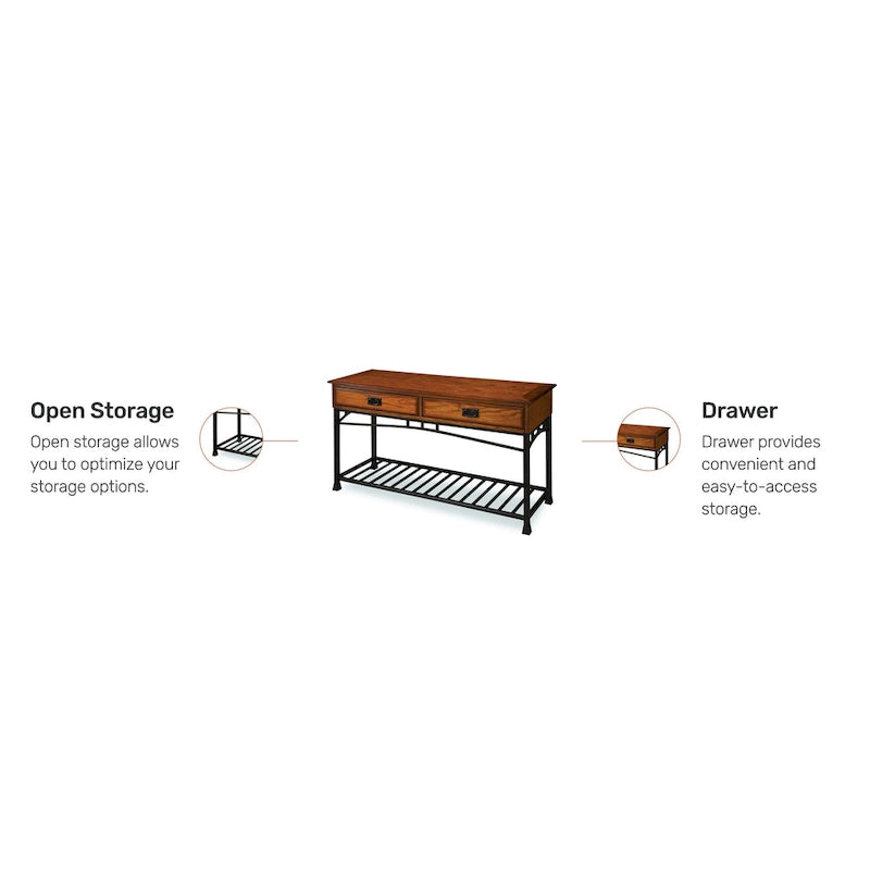 Table console chêne vieilli « Modern Craftsman » par Homestyles