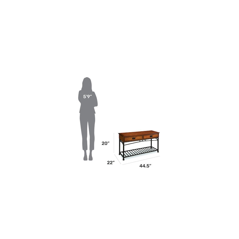 Table console chêne vieilli « Modern Craftsman » par Homestyles