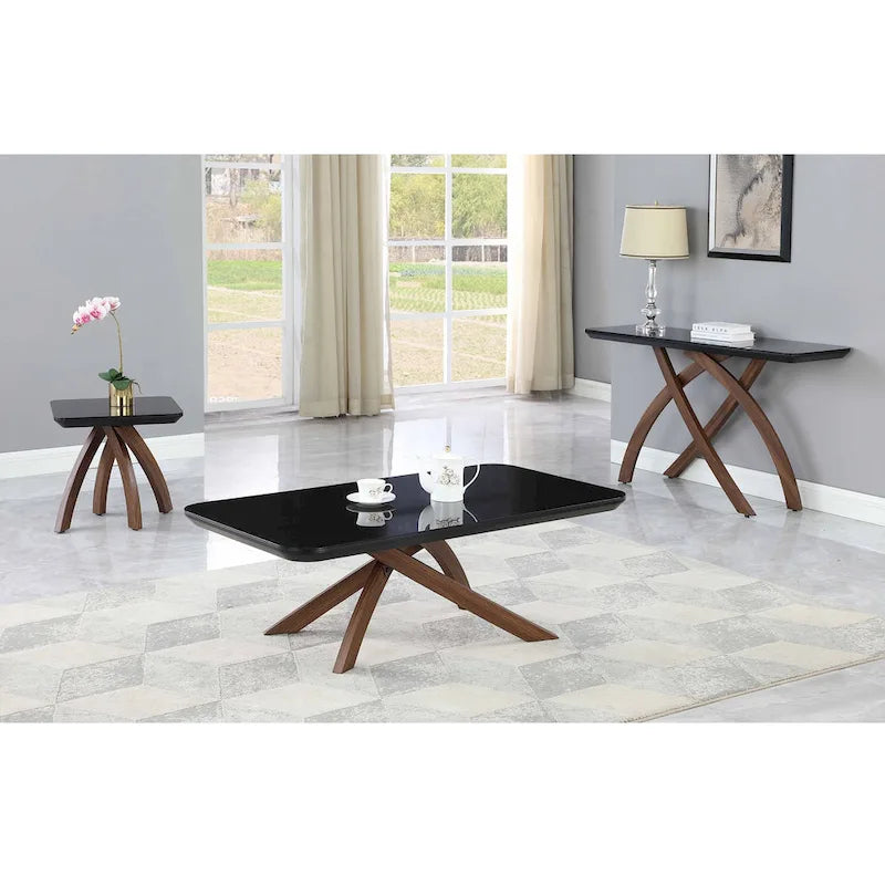 Table basse Somette Emerson en verre noir élégant