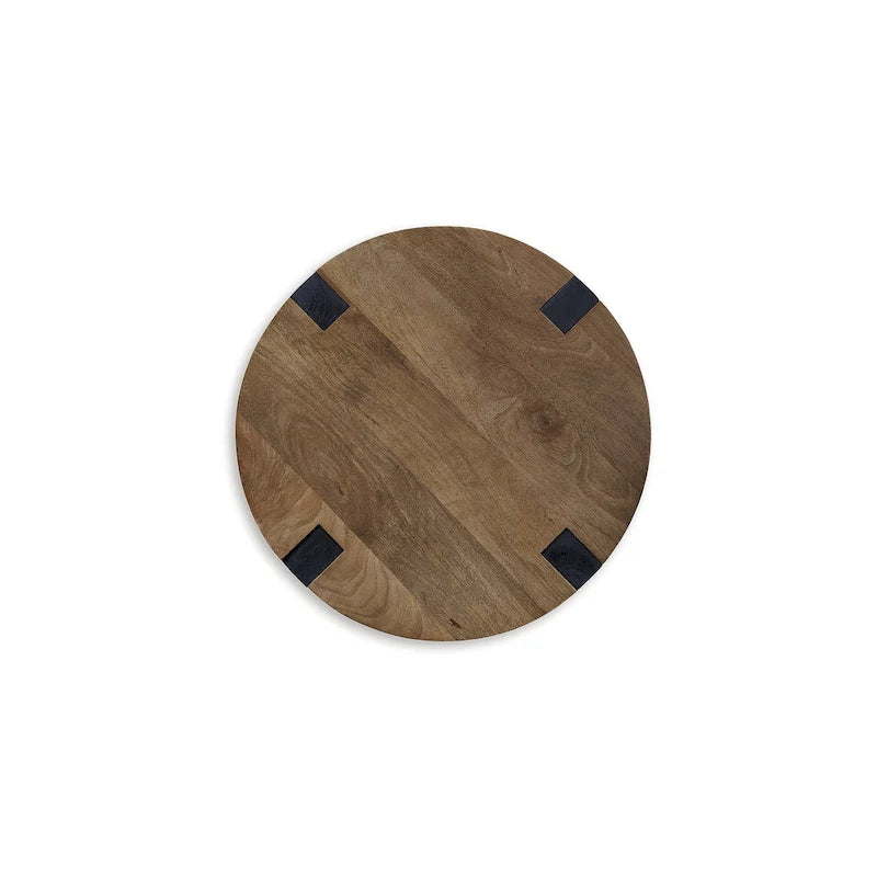 Signature Design by Ashley Hanneforth Table d'appoint marron/noir - 56 cm (L) x 56 cm (P) x 61 cm (H)