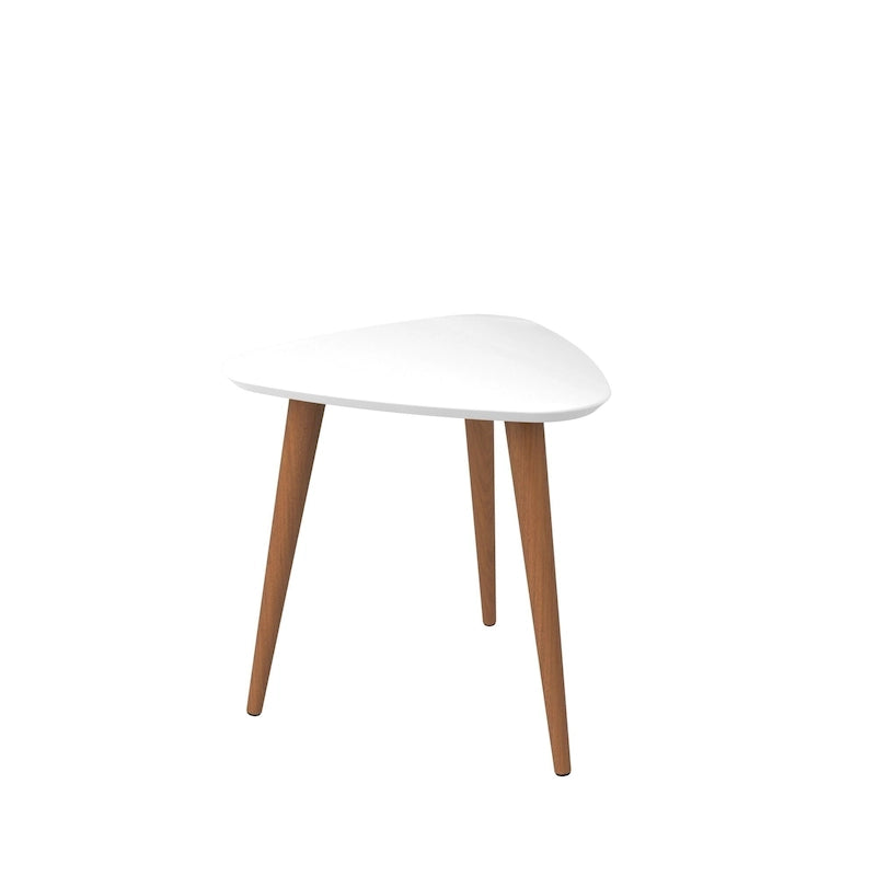 Table d'appoint triangulaire haute Utopia 19.88 avec pieds évasés en bois