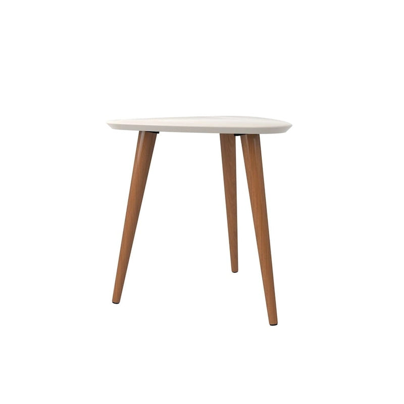 Table d'appoint triangulaire haute Utopia 19.88 avec pieds évasés en bois