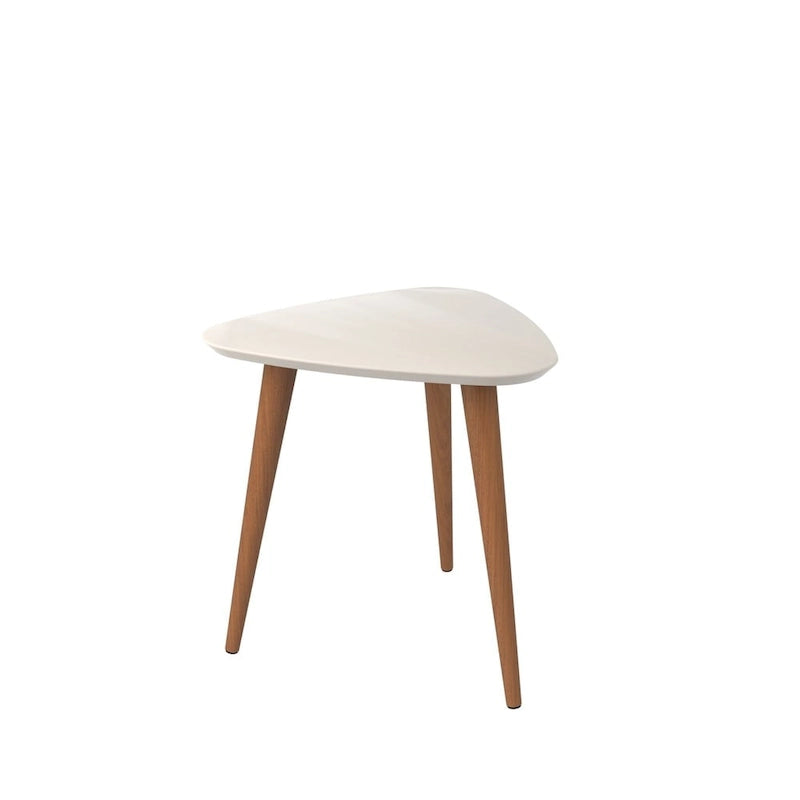 Table d'appoint triangulaire haute Utopia 19.88 avec pieds évasés en bois
