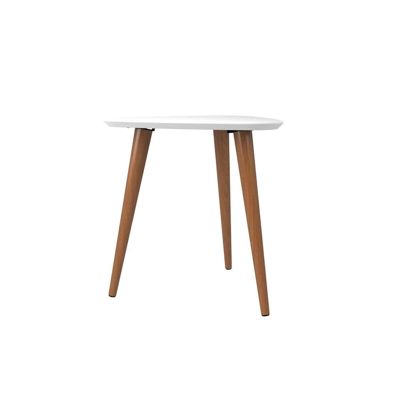 Table d'appoint triangulaire haute Utopia 19.88 avec pieds évasés en bois