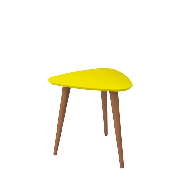 Table d'appoint triangulaire haute Utopia 19.88 avec pieds évasés en bois