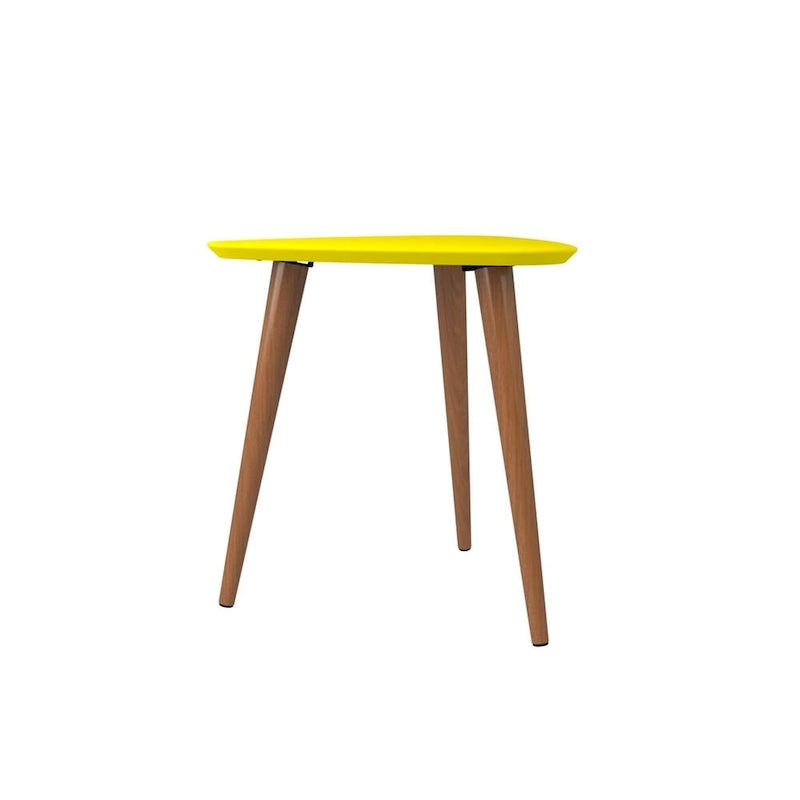 Table d'appoint triangulaire haute Utopia 19.88 avec pieds évasés en bois