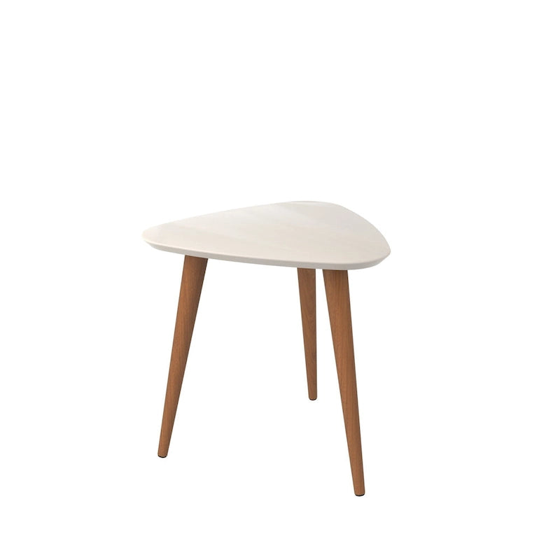 Table d'appoint triangulaire haute Utopia 19.88 avec pieds évasés en bois