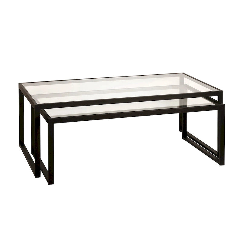 Table basse gigogne Silver Orchid Goetz en bronze noirci