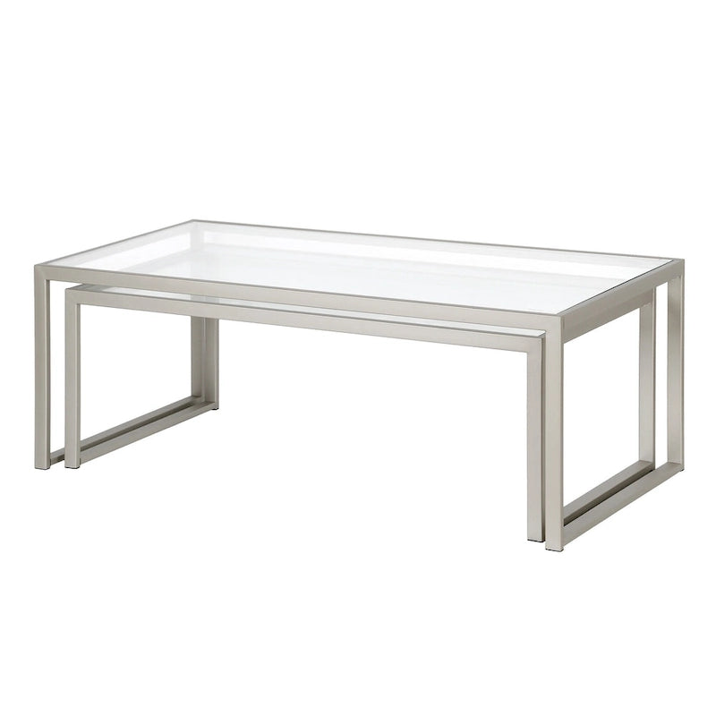 Table basse gigogne Silver Orchid Goetz en bronze noirci