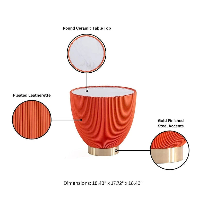 Table d'appoint rembourrée moderne Anderson 2.0 de Manhattan Comfort
