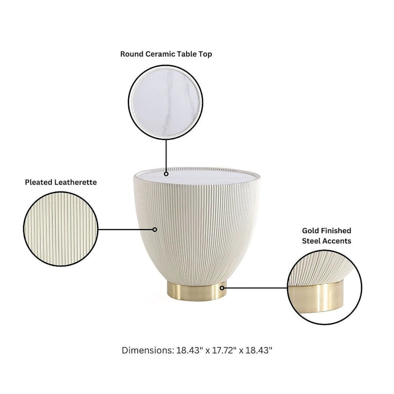 Table d'appoint rembourrée moderne Anderson 2.0 de Manhattan Comfort