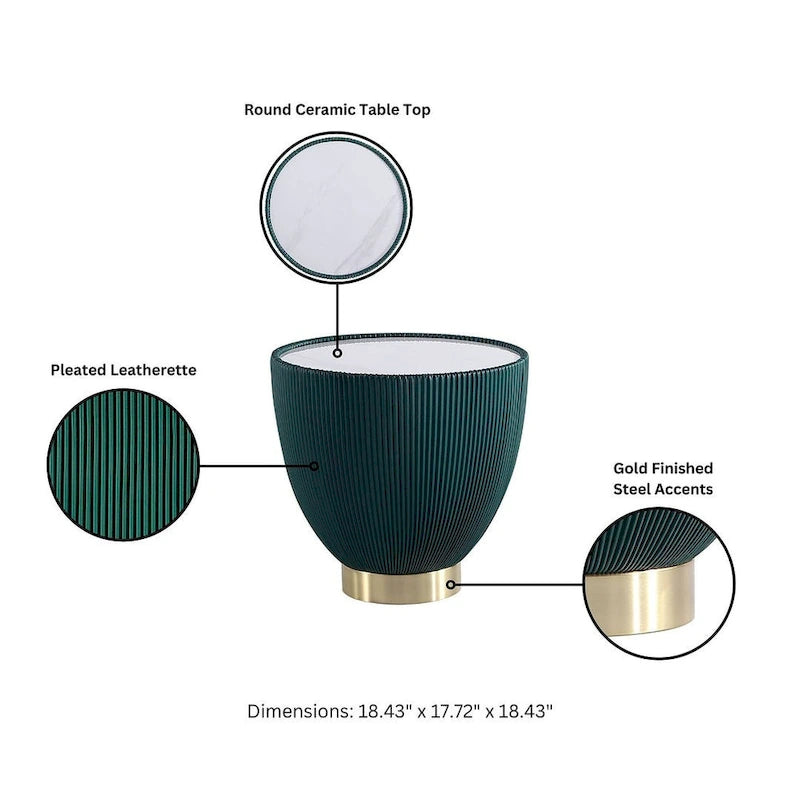Table d'appoint rembourrée moderne Anderson 2.0 de Manhattan Comfort