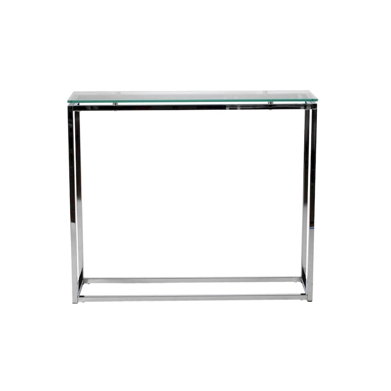 Console de table luge en verre clair et argenté HomeRoots 36