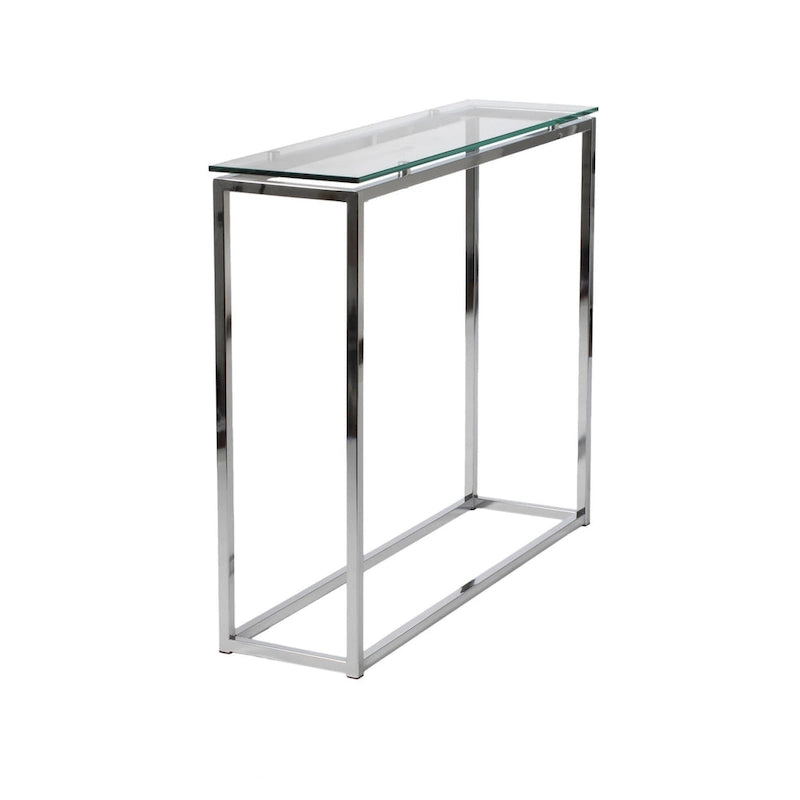 Console de table luge en verre clair et argenté HomeRoots 36