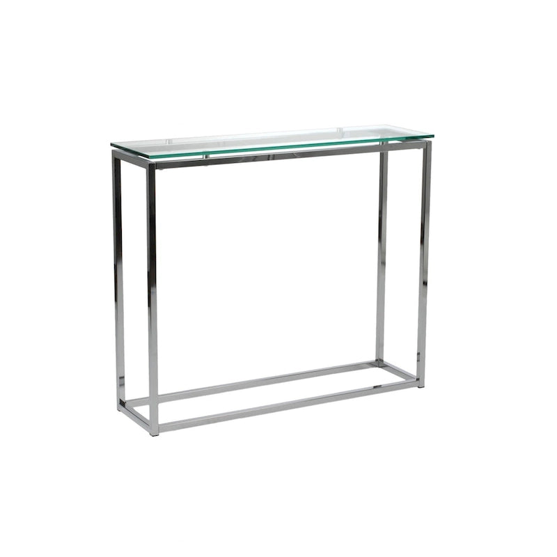 Console de table luge en verre clair et argenté HomeRoots 36