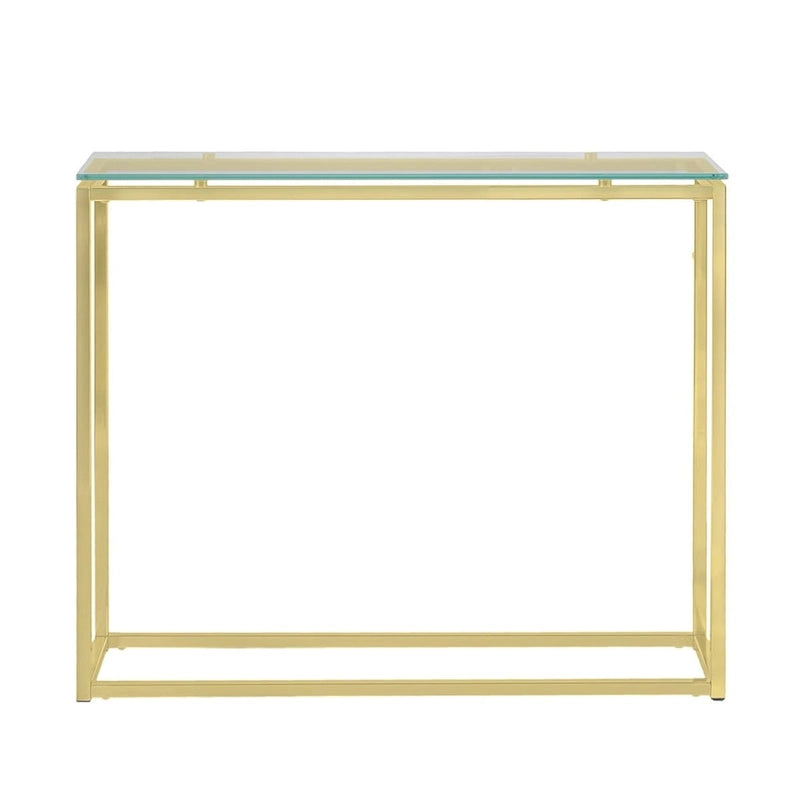 Console de table luge en verre clair et argenté HomeRoots 36