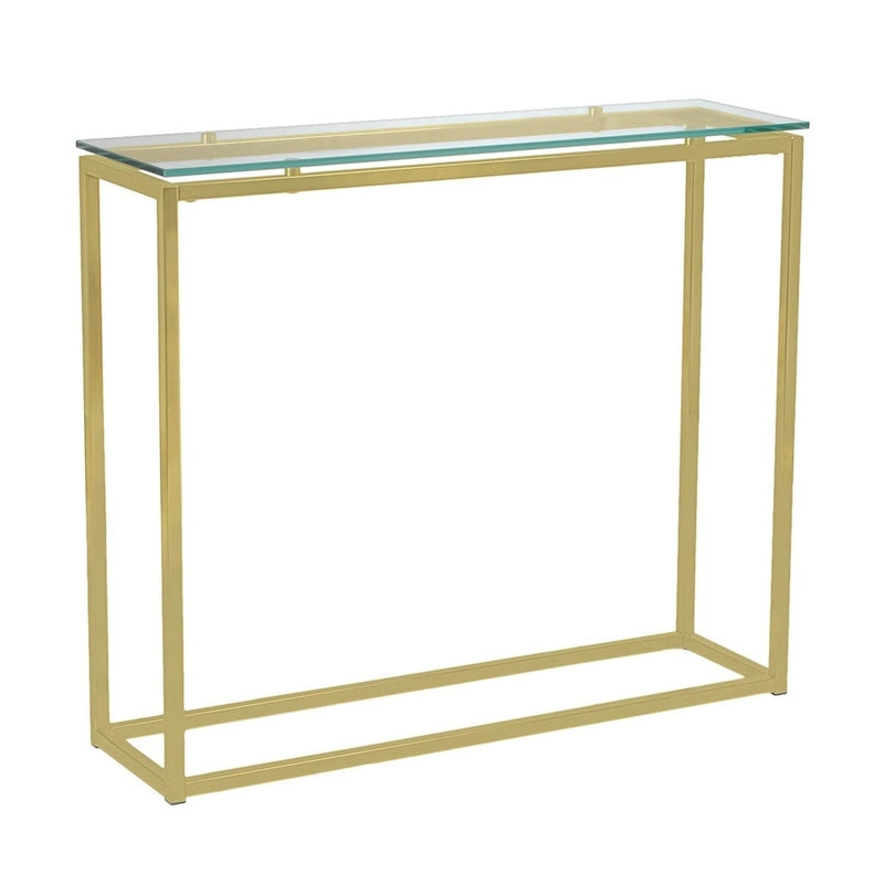 Console de table luge en verre clair et argenté HomeRoots 36
