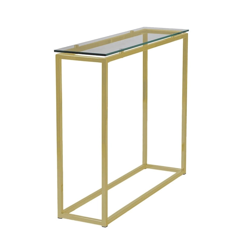 Console de table luge en verre clair et argenté HomeRoots 36