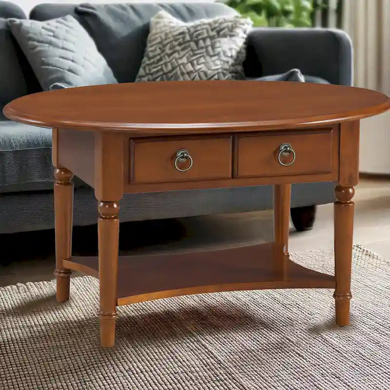 Table basse ovale avec étagère Copper Grove Churn Creek