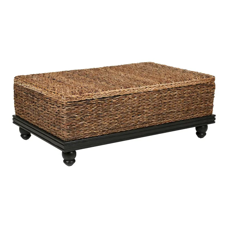 Table de rangement en abaca tressé naturel par East at Main