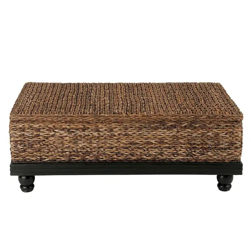 Table de rangement en abaca tressé naturel par East at Main