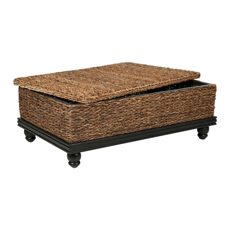 Table de rangement en abaca tressé naturel par East at Main