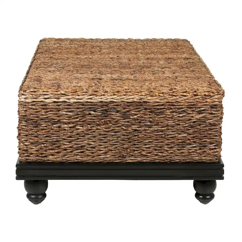 Table de rangement en abaca tressé naturel par East at Main