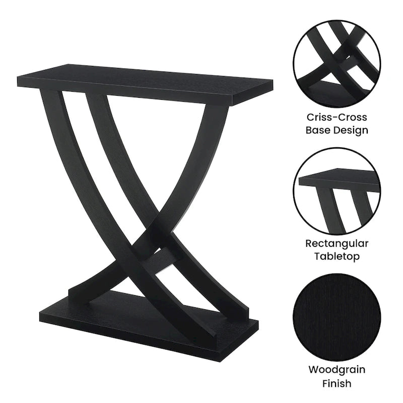 Convenience Concepts Table console Newport à croisillons