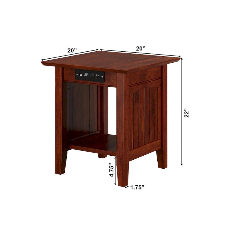 Table d'appoint AFI Nantucket avec chargeur intégré
