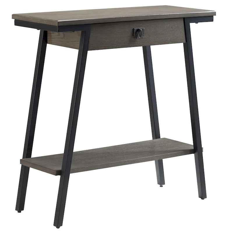 Console en bois Empiria Leick Home avec tiroir et cadre en métal