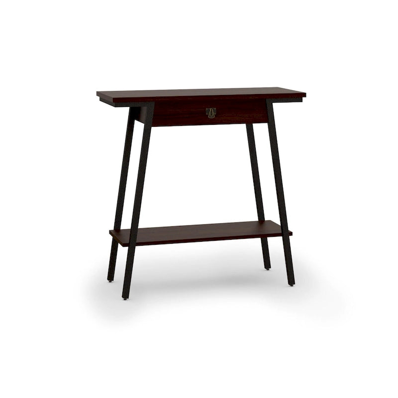 Console en bois Empiria Leick Home avec tiroir et cadre en métal