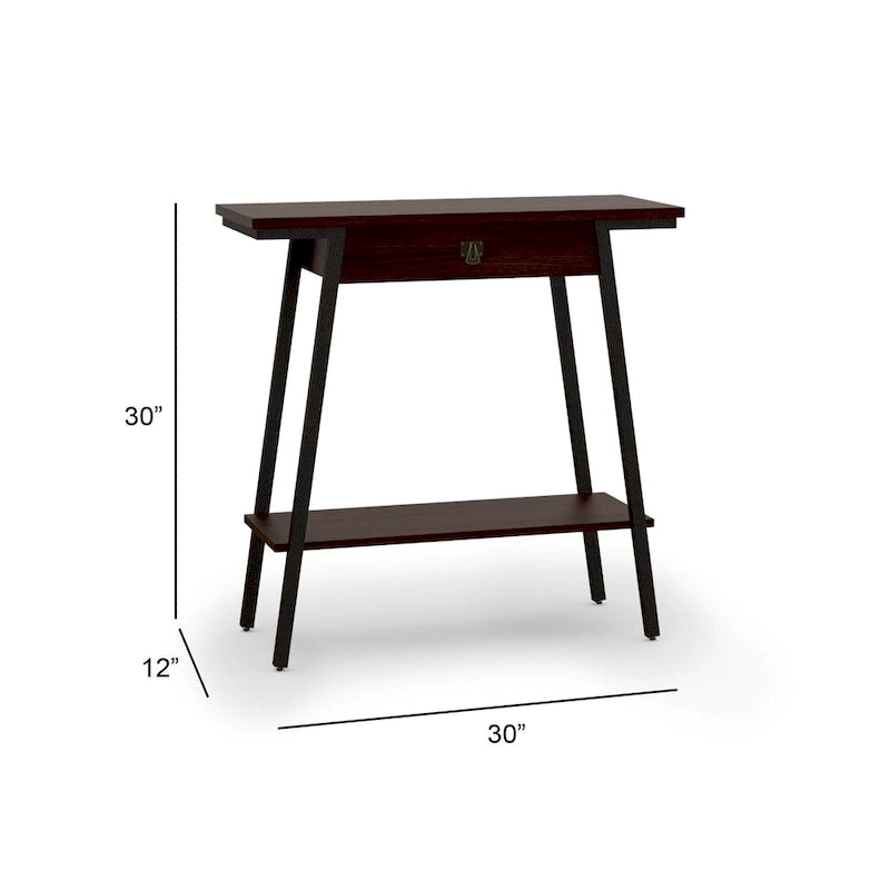 Console en bois Empiria Leick Home avec tiroir et cadre en métal
