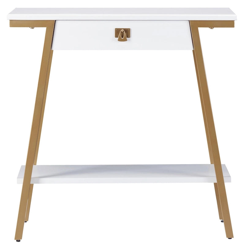 Console en bois Empiria Leick Home avec tiroir et cadre en métal