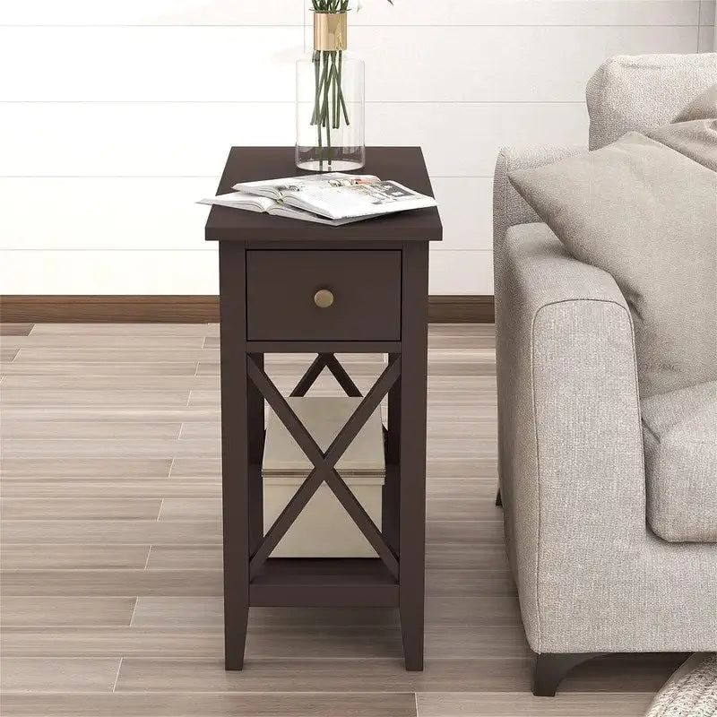 Table d'appoint étroite Material Flip Top - 11P x 23,5L x 24H