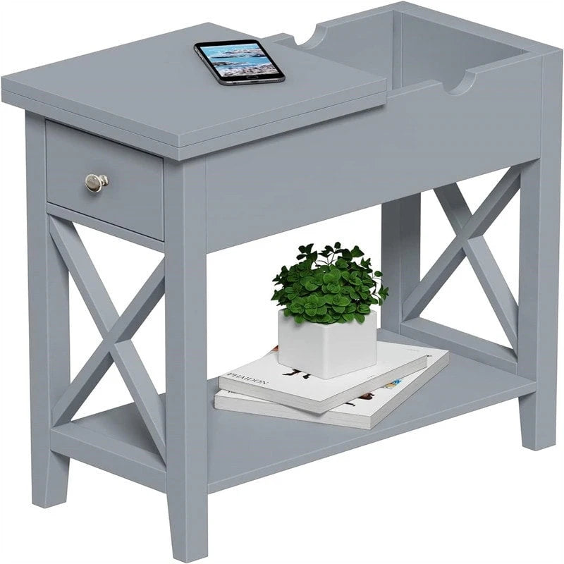 Table d'appoint étroite Material Flip Top - 11P x 23,5L x 24H