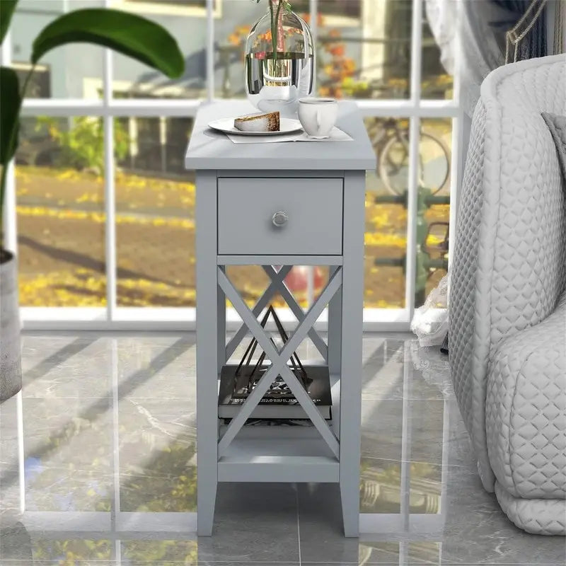 Table d'appoint étroite Material Flip Top - 11P x 23,5L x 24H
