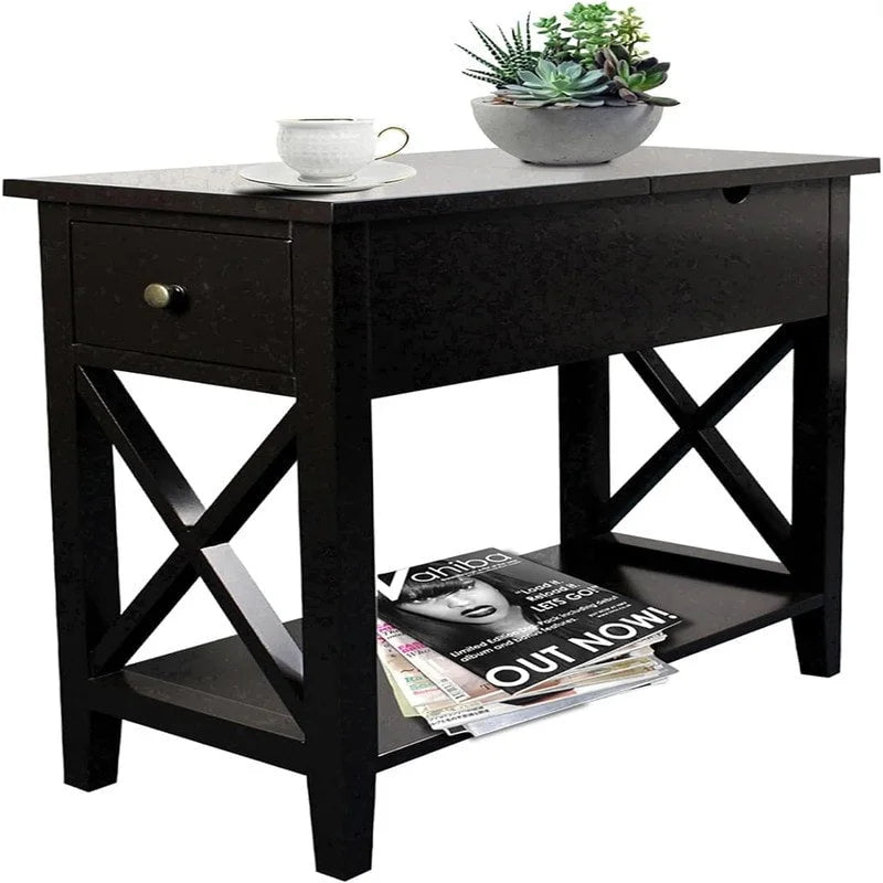 Table d'appoint étroite Material Flip Top - 11P x 23,5L x 24H