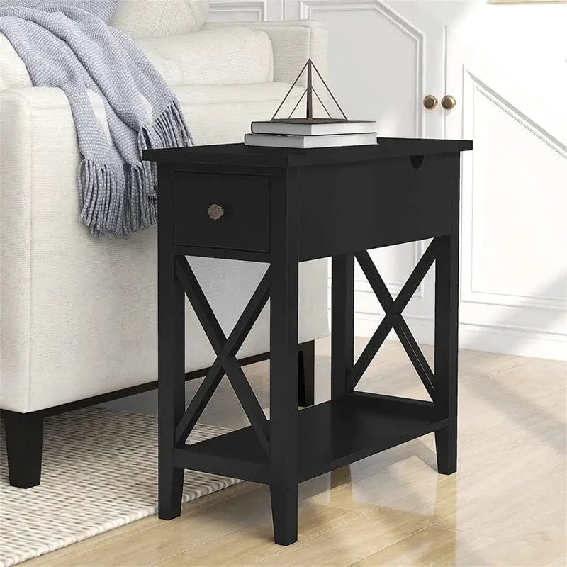 Table d'appoint étroite Material Flip Top - 11P x 23,5L x 24H