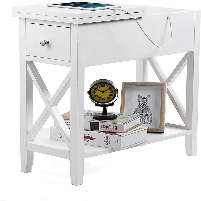 Table d'appoint étroite Material Flip Top - 11P x 23,5L x 24H
