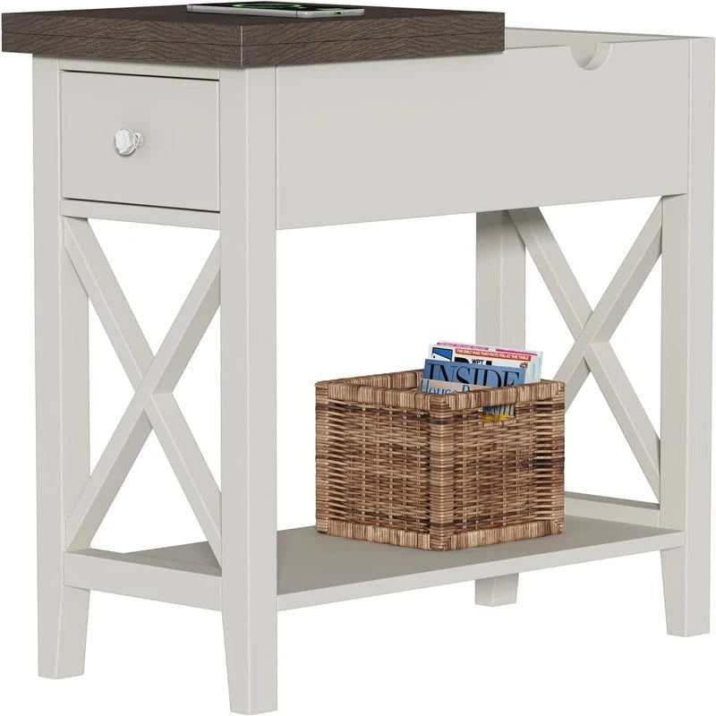 Table d'appoint étroite Material Flip Top - 11P x 23,5L x 24H