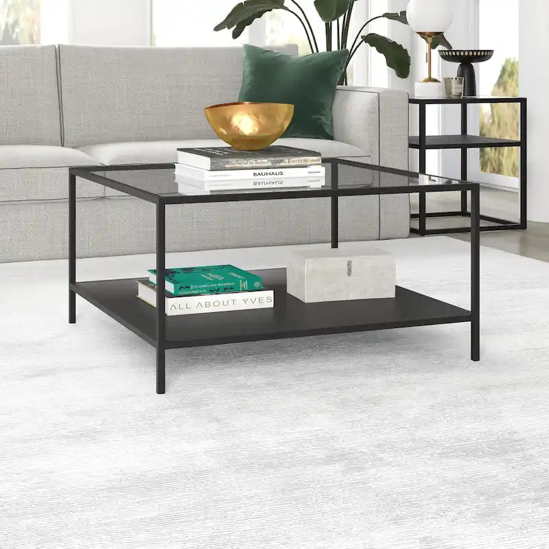 Table basse Sivil 32 carrée avec étagère